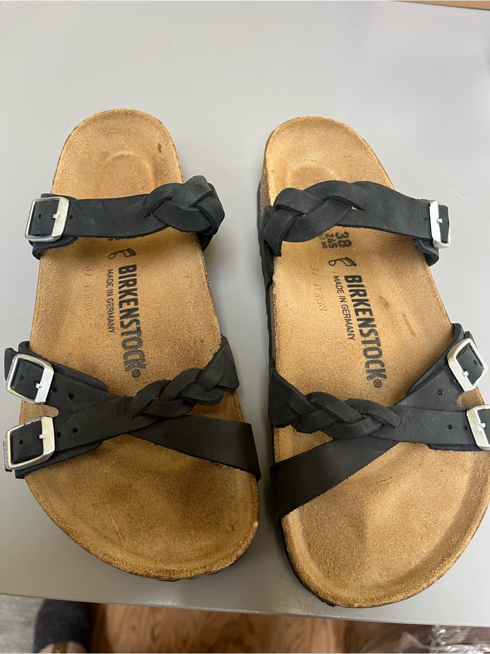 Birkenstock Black Braided Double-Strap Sandals